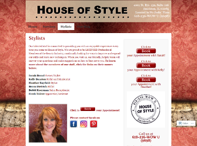 House of Style Stylist Page