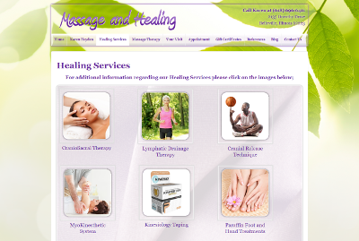 Massage and Healing Services Page